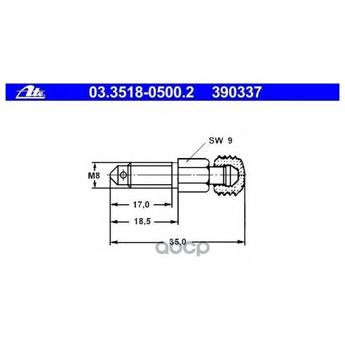 Болт воздушного клапана уп-ка 10 шт 03351805002 ATE 033518-05002 973₽