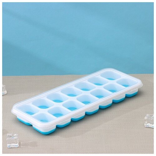 Форма для льда и шоколада с крышкой Доляна 14 ячеек 25х95х25 см ячейка 4х3х2 см цвет микс 376₽