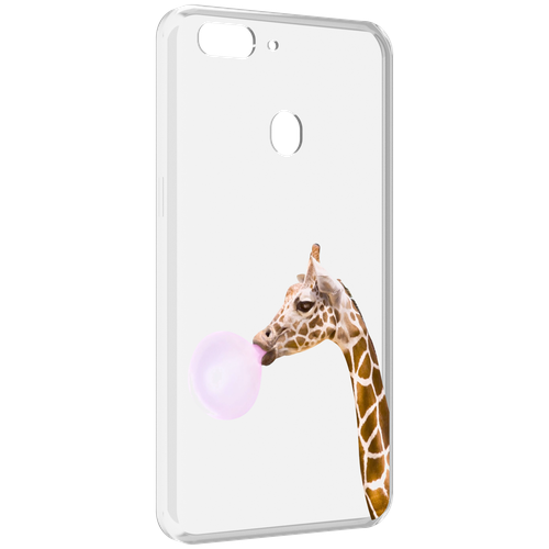 Чехол MyPads жираф-с-жвачкой для Oppo Realme 2 задняя-панель-накладка-бампер