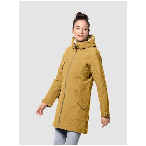 Пальто Jack Wolfskin ROCKY POINT PARKA, жен., цвет golden amber, размер S желтый  