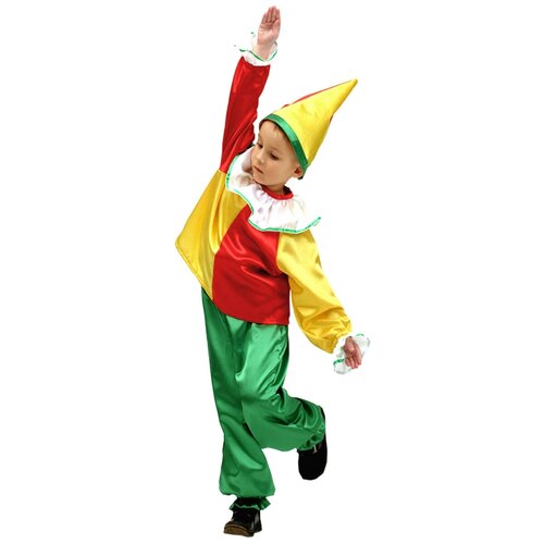 фото Карнавальный костюм для детей волшебный мир озорной петрушка детский, 104-134 см