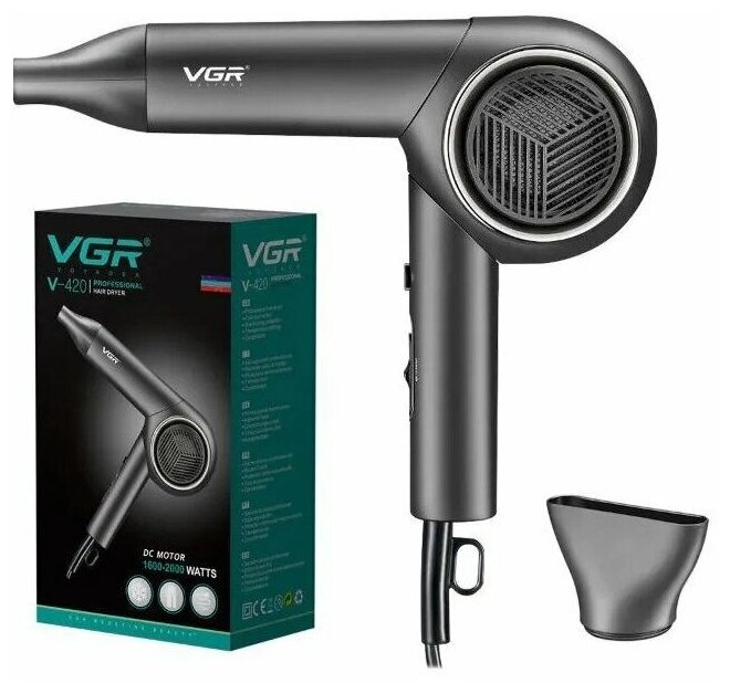 Набор для укладки волос, Фен для волос VGR V-420 Professional - фотография № 1