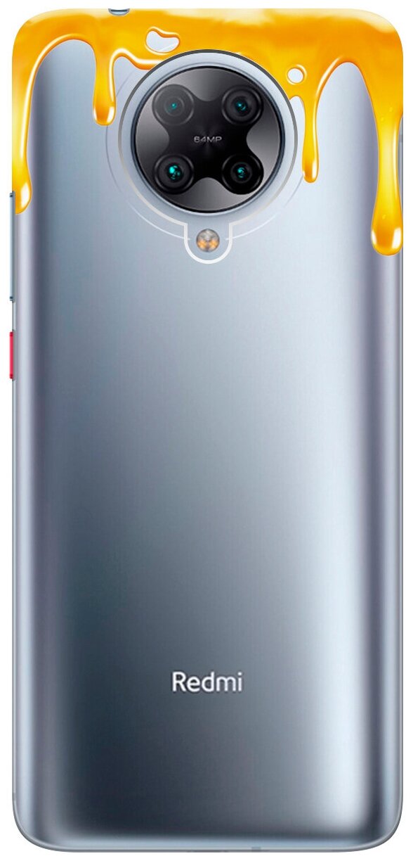 Силиконовый чехол на Xiaomi Redmi K30 Pro, Poco F2 Pro, Сяоми Редми К30 Про, Поко Ф2 Про с 3D принтом "Honey" прозрачный