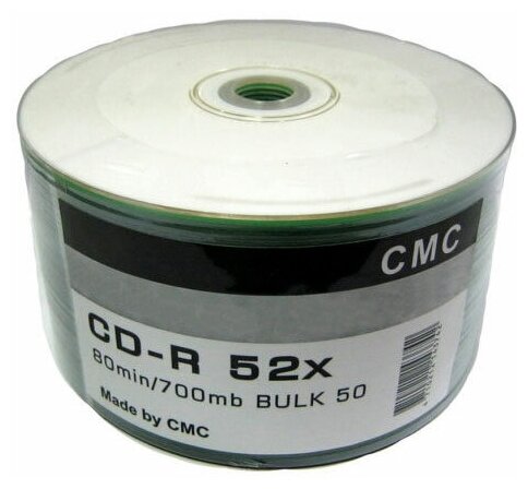 Диск CD-R CMC 700 Mb, 52x, Bulk (50), (50/600) 41151 {CMCCDRB50}