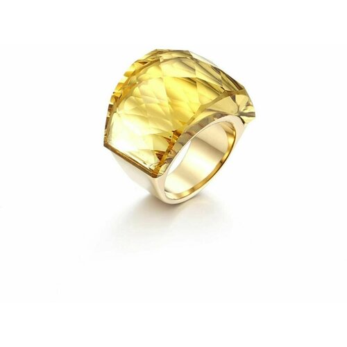 Кольцо женское большое бижутерия с желтым камнем кристаллом 16 17 18 19