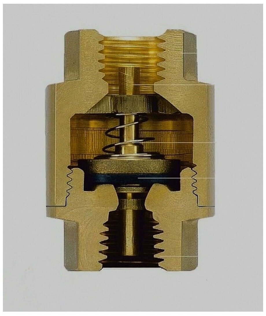 TiM JH-1012 (1"), Обратный клапан с латунным штоком, г/г (усиленный) - фотография № 14