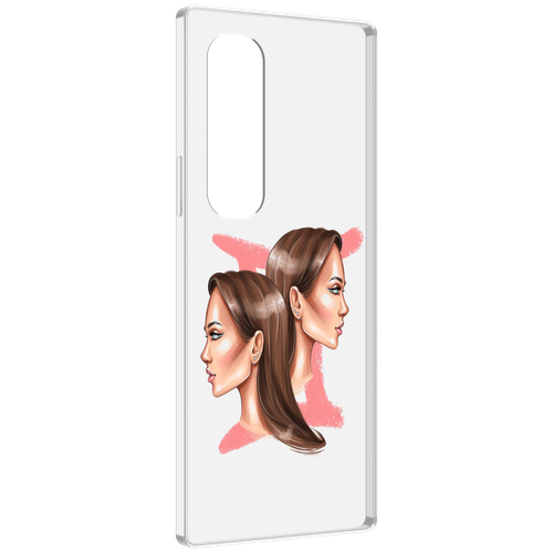 Чехол MyPads Девушка-Близнецы женский для Samsung Galaxy Z Fold 4 (SM-F936) задняя-панель-накладка-бампер