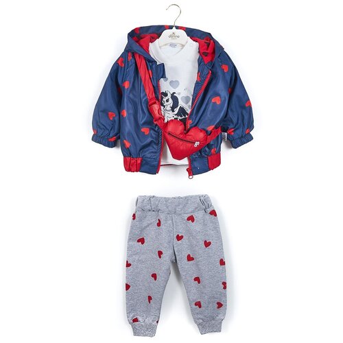 Костюм для девочки с сумочкой синий, 12-18 мес (80-86 см)