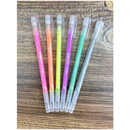 Ручка / Ручки неоновые, набор 6 шт. / Ручки гелевые разноцветные 6 шт разноцветные ручки маркеры для подводки