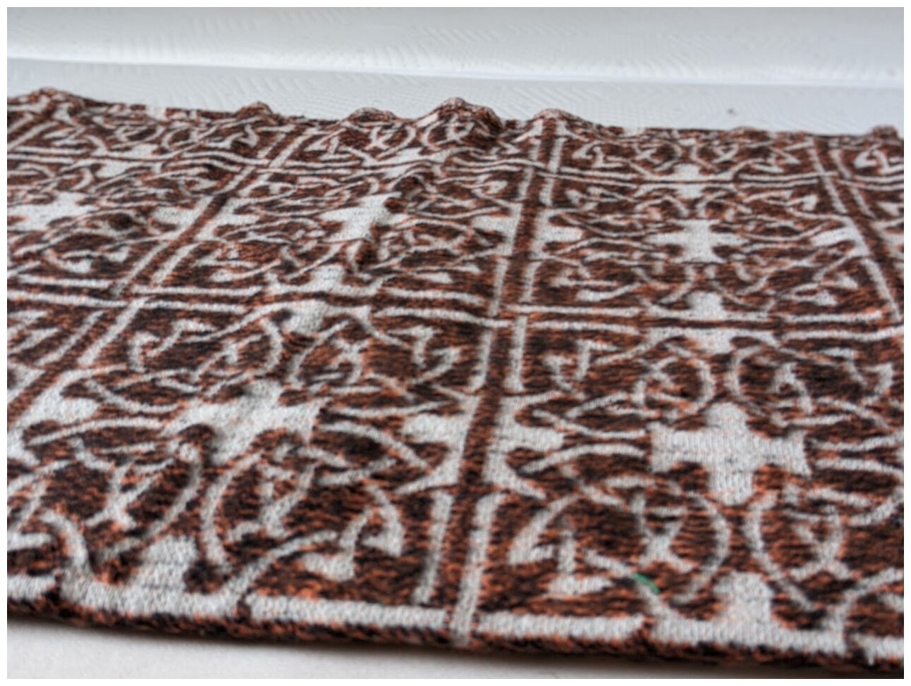 Одеяло байковое 140х200 коричневое жаккард - фотография № 2