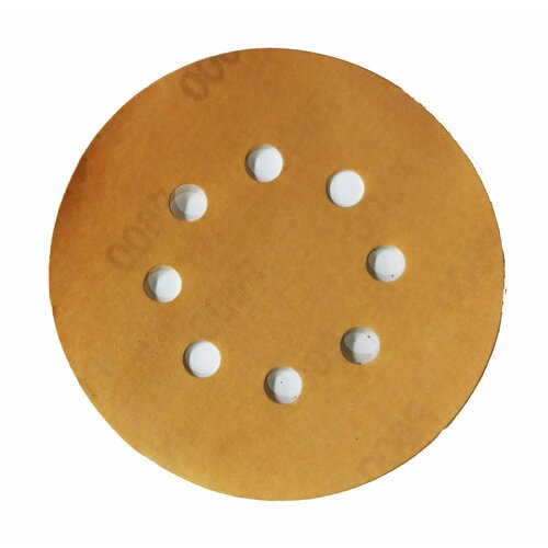 Абразивный шлифовальный круг на бумажной основе VX-Gold под липучку, 125 мм, зернистость P600, 8 отверстий. Набор из 5 штук