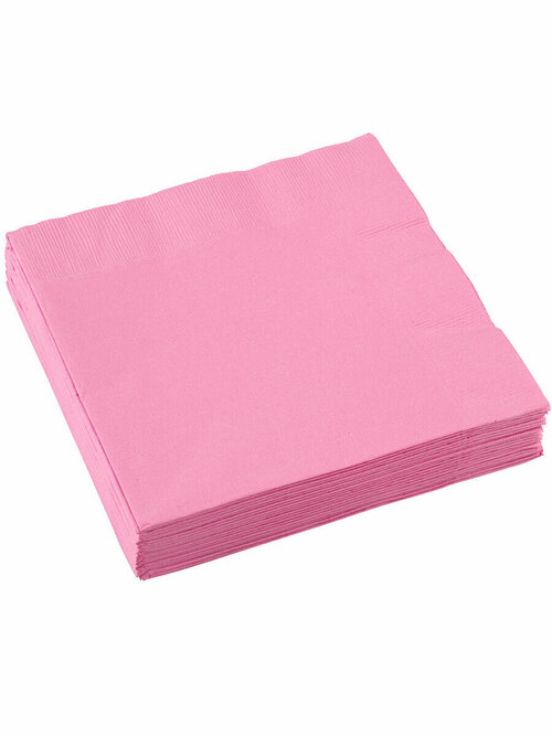Бумажные салфетки для праздника розовые, 33 см