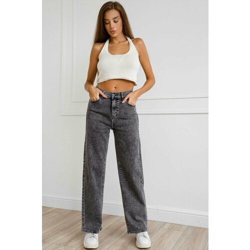 фото Брюки клеш lika dress, размер 42, серый