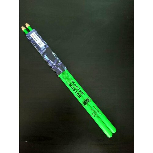 Барабанные палочки DRUMMASTER 5BG зеленые, флуоресцентные