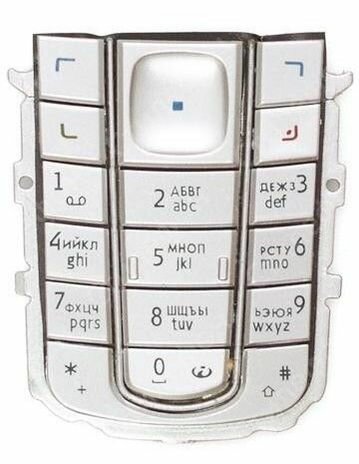 Клавиатура для Nokia 6230 с русскими буквами (серебро)