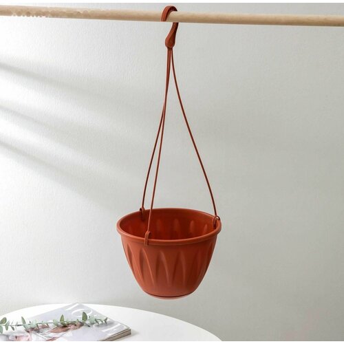 Кашпо для цветов подвесное с поддоном Алиция 3 л цвет терракотовый 569₽