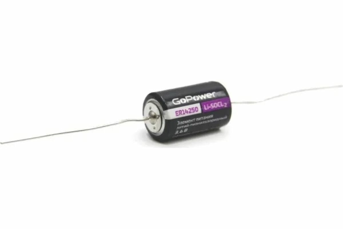 Батарейка GoPower 14250 1/2AA PC1 Li-SOCl2 3.6V с выводами (1/10/500) Батарейка GoPower 14250 1/2AA (00-00015330) - фото №9