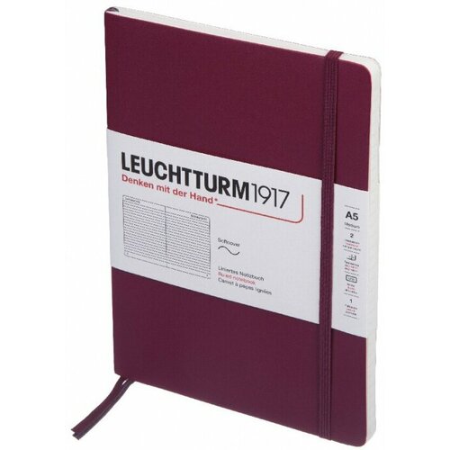 Leuchtturm 362834 Блокнот leuchtturm classic, a5, 80 г/м2, 123 стр, в линейку, мягкая обложка, красный портвейн