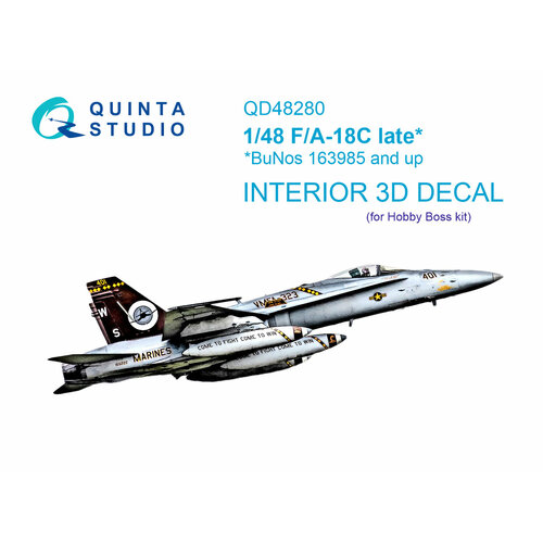 QD48280 3D Декаль интерьера кабины F/A-18C late (HobbyBoss)
