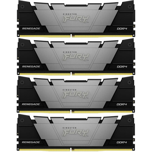 оперативная память для компьютера 128gb 4x32gb pc4 21300 2666mhz ddr4 dimm cl16 kingston fury beast rgb kf426c16bbak4 128 Память DDR4 4x32GB 3200MHz Kingston KF432C16RB2K4/128 Fury Renegade Black RTL Gaming PC4-25600 CL16 DIMM 288-pin 1.35В kit dual rank с радиатором Ret