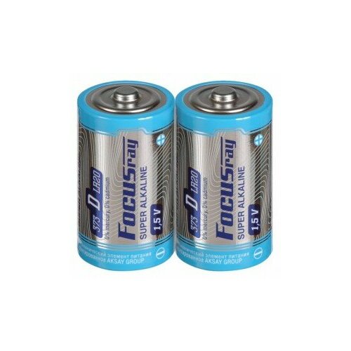 Элемент питания LR20 щелочная SUPER ALKALINE Focusray (комплект из 2 батареек.)