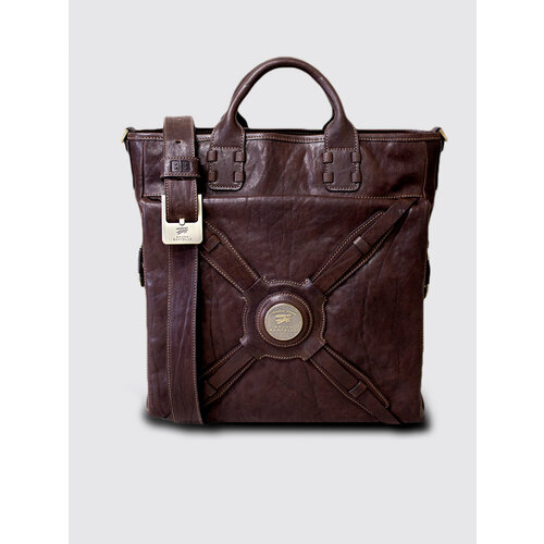 Сумка мессенджер Bruno Bartello, фактура матовая, коричневый