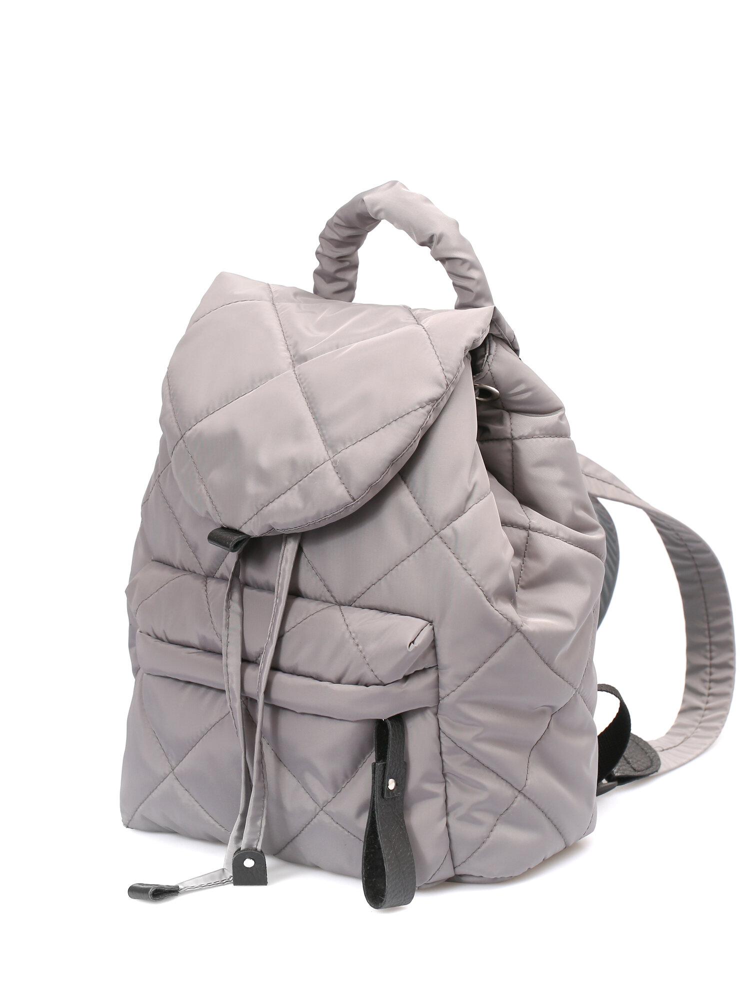 Рюкзак FABRIZIO CLUB маленький тканевый стеганый, фактура стеганая, светло-серый — фото 1