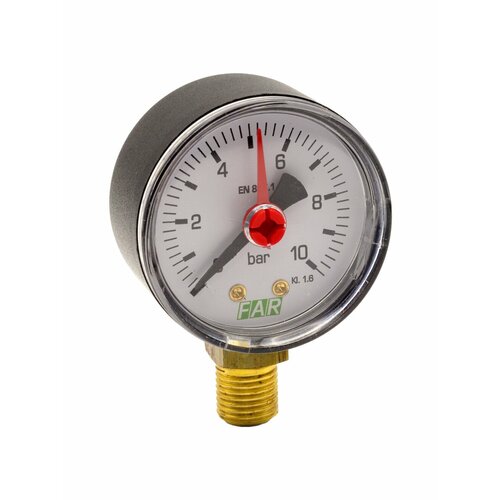Манометр радиальный FAR 50 мм шкала 0-10 бар 14 FA 2501 R10 1316₽