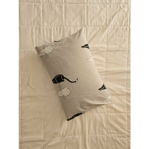 Наволочка на подушку Пассия 45x65, перкаль 100% хлопок, серый