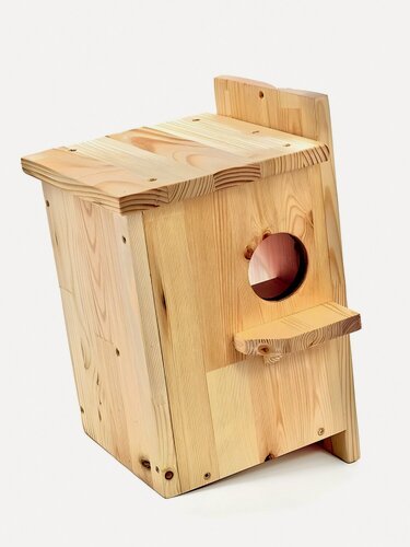 Изображение товара Домик для белок WoodFun с креплением, просторный, 40x25x25 см, деревянный