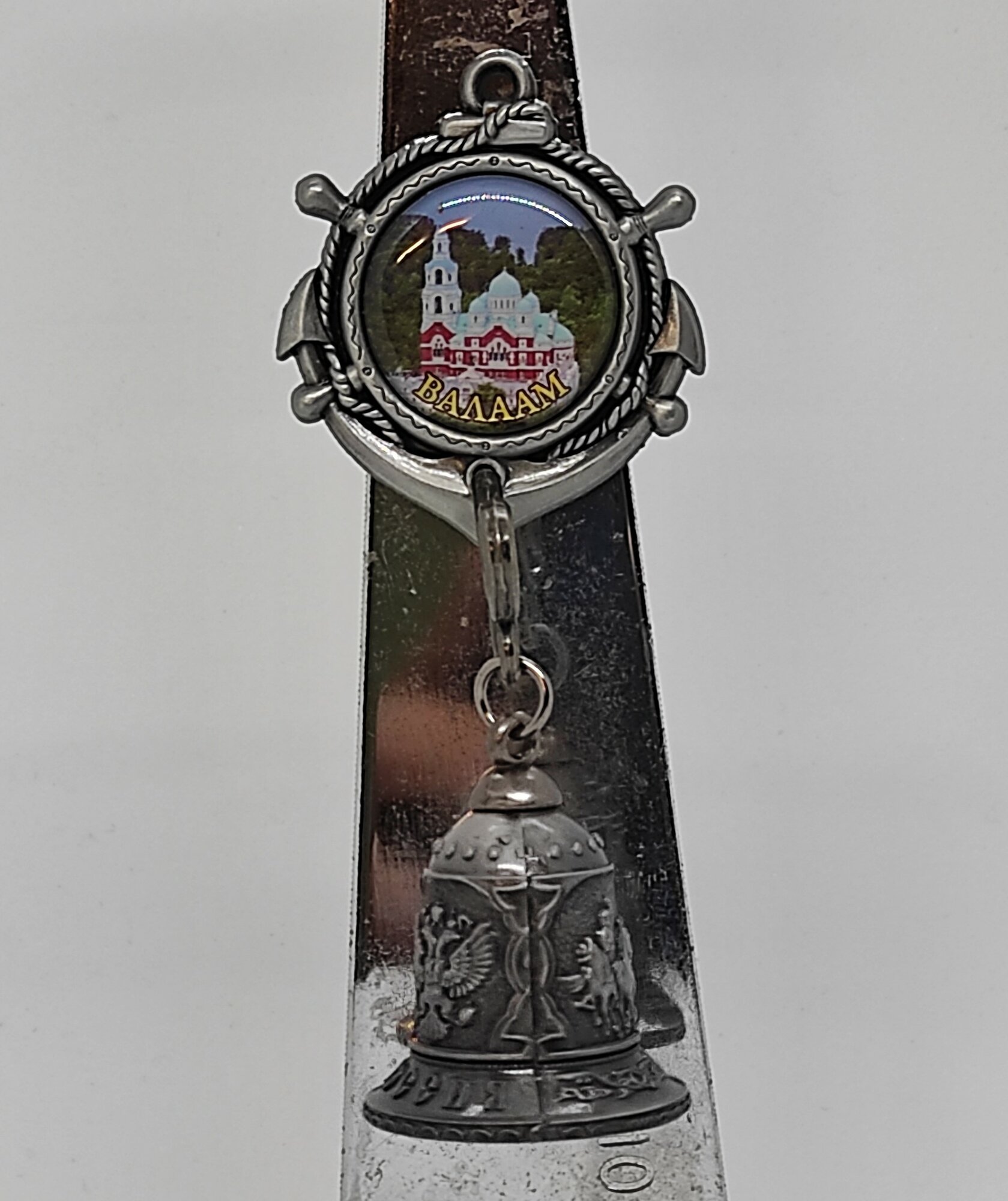 Магнит-колокольчик "валаам-якорь ", серебро — фото 1