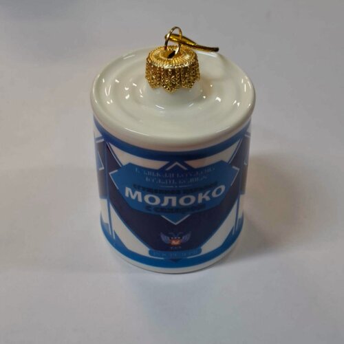 Изображение товара Игрушка на елку Банка сгущенки, фарфор