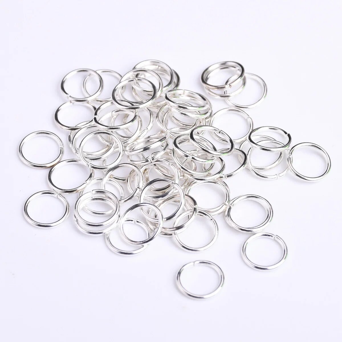 Раздельные кольца Siancolary сплав железа золото/серебро/золотой цвет Silver Color 4mm (450pcs) Серебряный