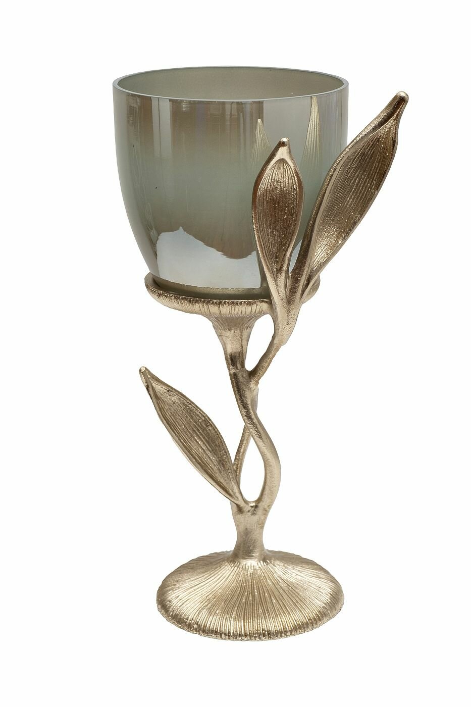 Подсвечник Garda Decor 69-21342 настольный металл стекло цвет золото 335 см.
