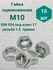 Гайка оцинкованная М10 резьба 1.5 DIN 934 (15 шт)