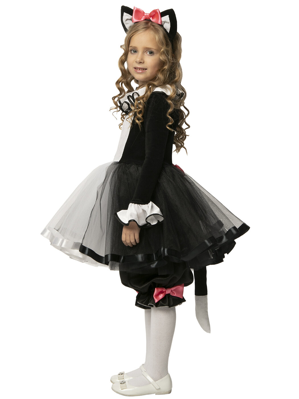 Детский карнавальный костюм Мисс Кошка на рост 104-110 (размер 28) — фото 1