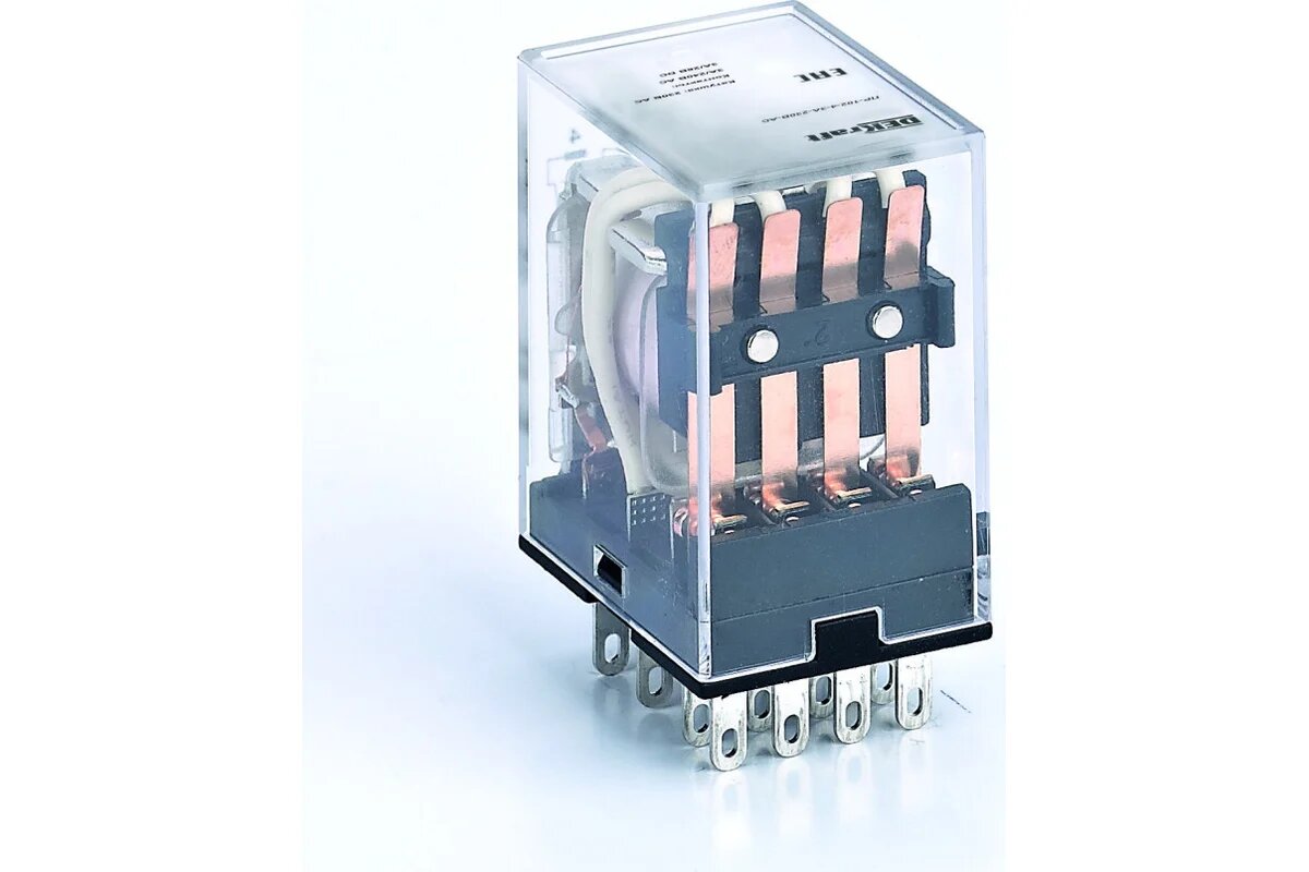 DEKraft Промежуточное реле 4 конт. с LED инд. 3А 110В AC ПР-102 23826DEK