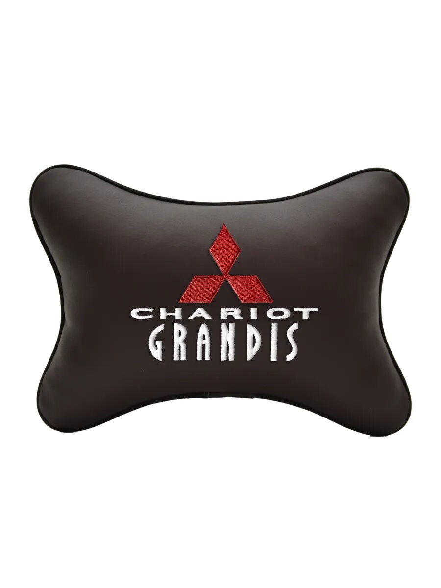Подушка на подголовник коричневая экокожа MITSUBISHI Chariot Grandis