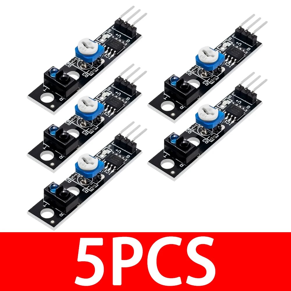 Инфракрасный датчик обхода препятствий TCRT5000 Baishundianzi, 5PCS Black