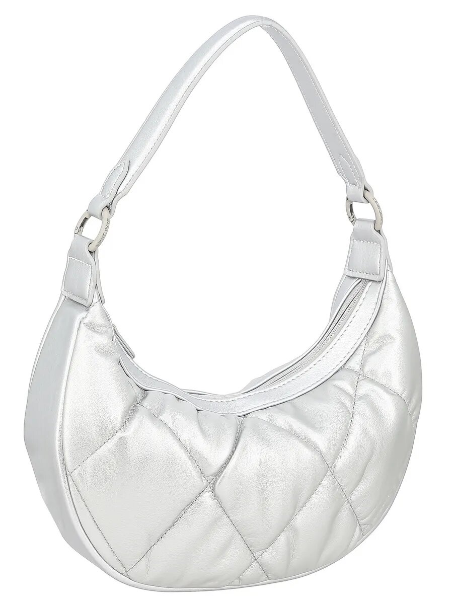 Сумка хобо DAVID JONES, серебро — фото 1