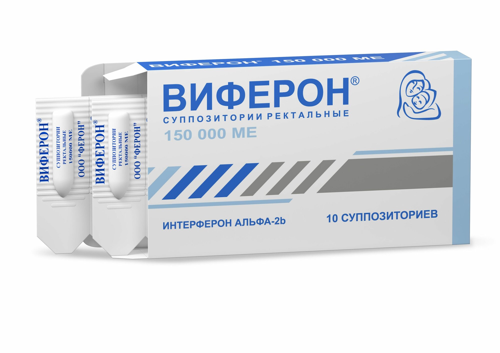 Виферон, суппозитории ректальные 150000 МЕ, 10 шт.