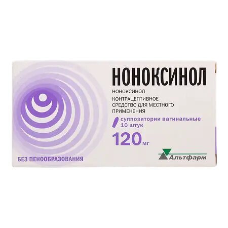 Ноноксинол суппозитории вагинальные 120 мг 10 шт