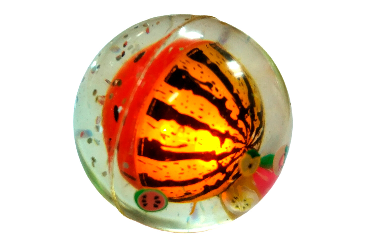 Игрушка мячик "Попрыгун" арбуз светящийся Ø 4 см