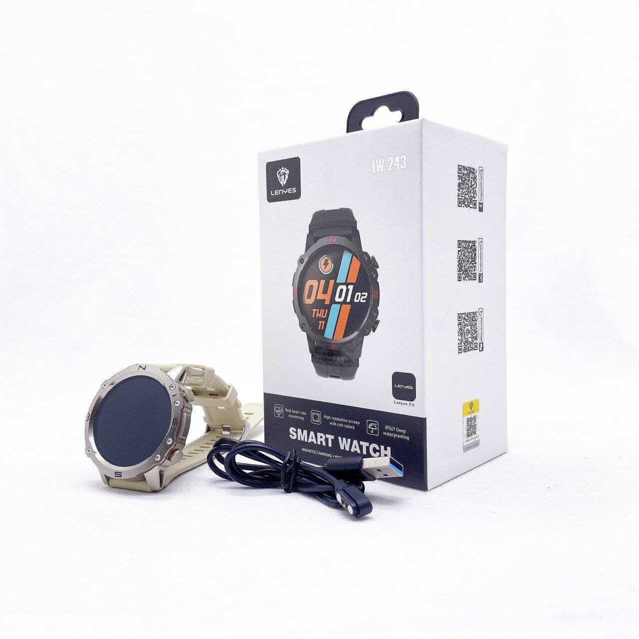 Смарт-часы LENYES LW243 Stone с функцией фитнес-трекера и уведомлениями, оригинал