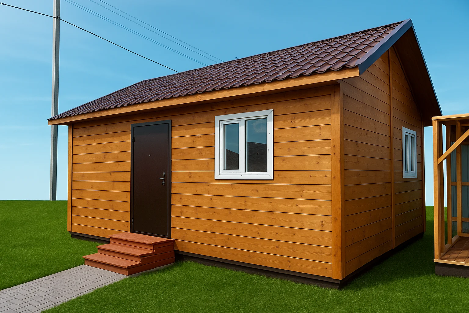 Дачный дом 6х5м под ключ. доставка и строительство на участке