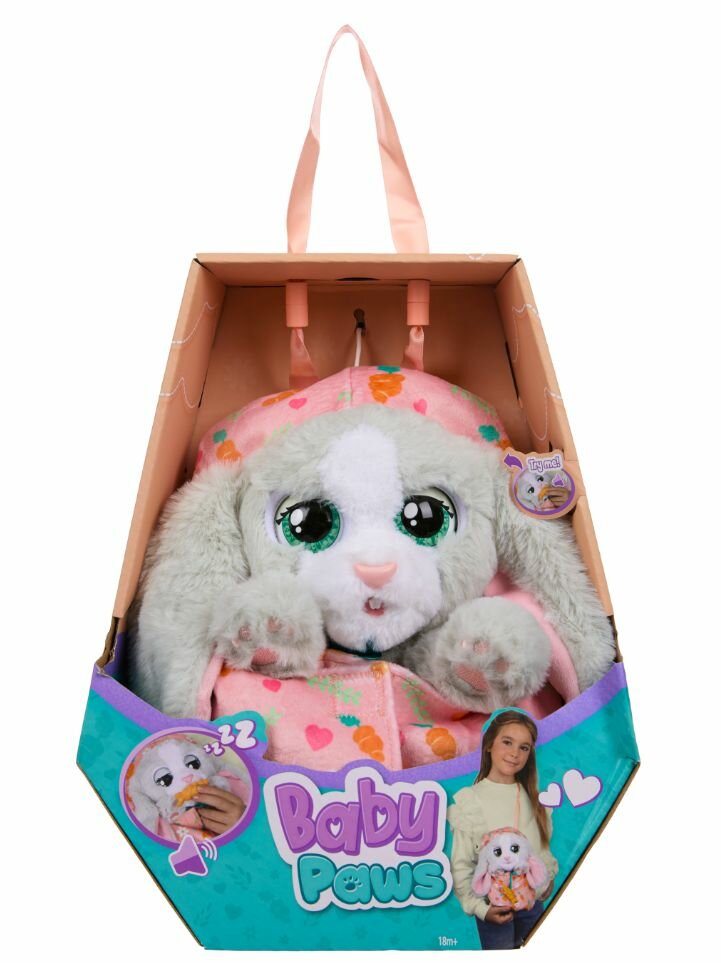 Мягкая игрушка кролик BABY PAWS интерактивная