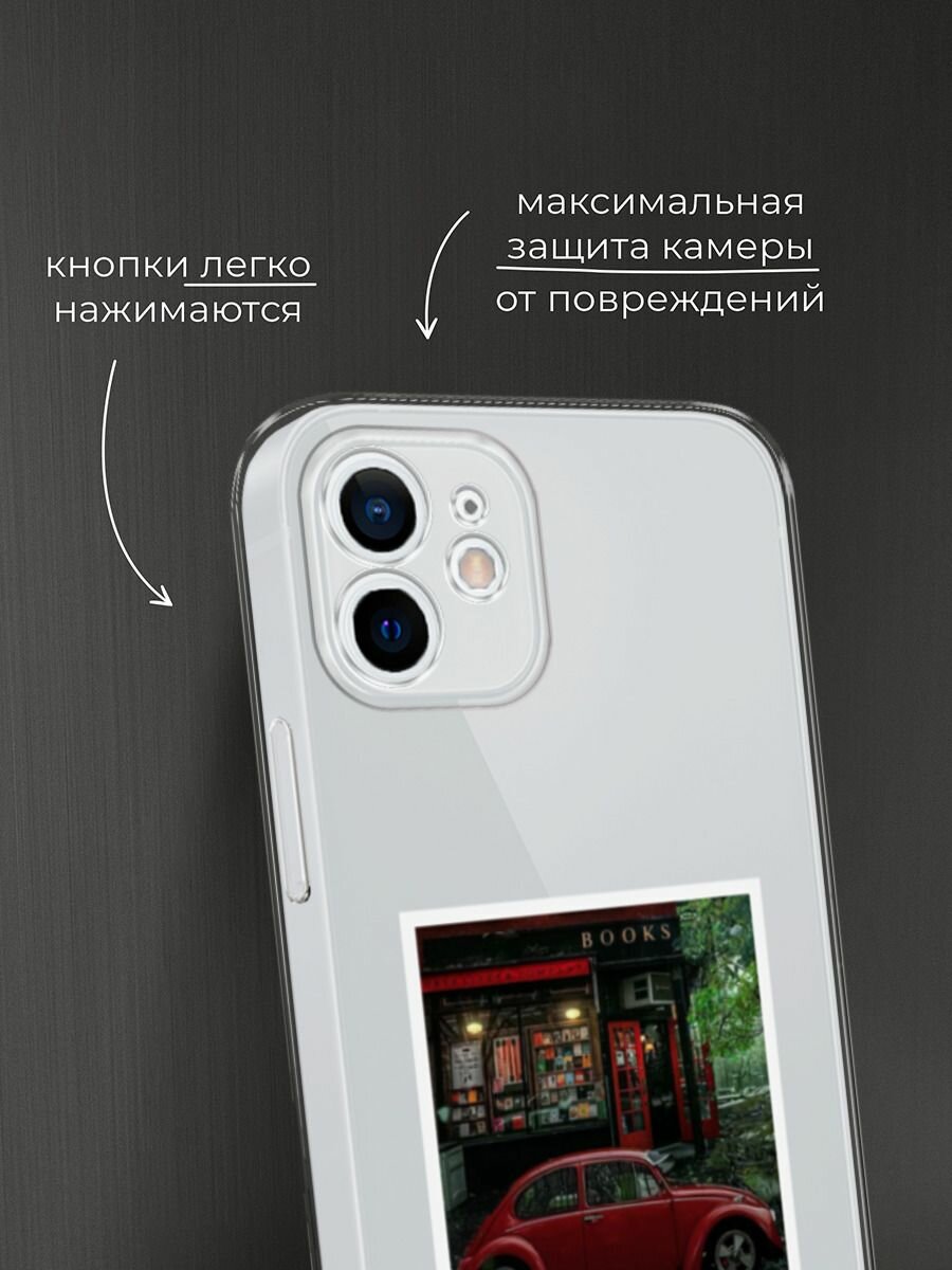 Чехол на Apple iPhone 12 mini / Айфон 12 Мини с принтом Осенний палароид красный — фото 1