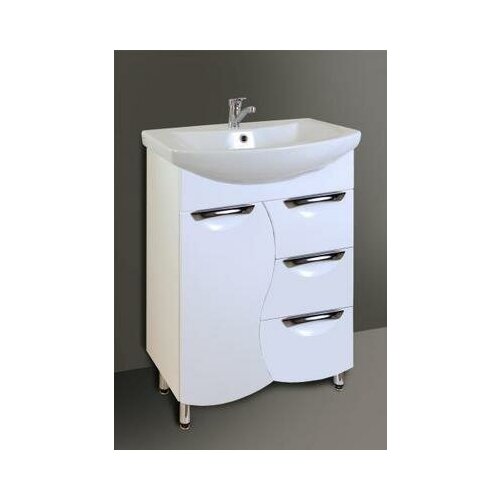 Тумба С Умывальником КЕНЗО-3 -600 ПВХ (под умывальн БАЙКАЛ-60 ) Белая Calpe 3-600 .
