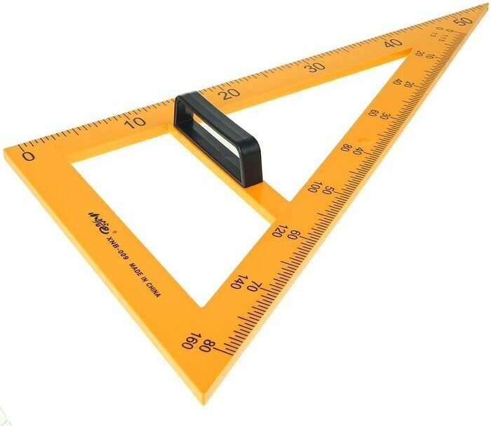 Треугольник для школьной доски, с держателем, прямоугольный, 30°