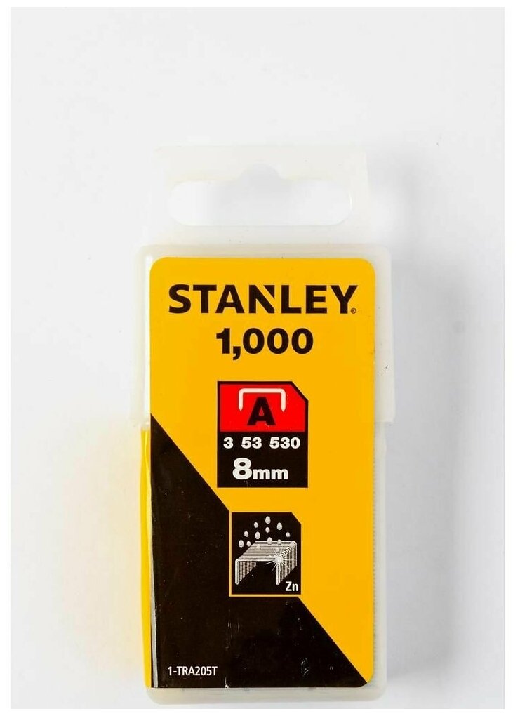 Скобы для степлера Stanley "light duty" тип "a" 8мм/ 5/16"х1000шт 1-tra205t